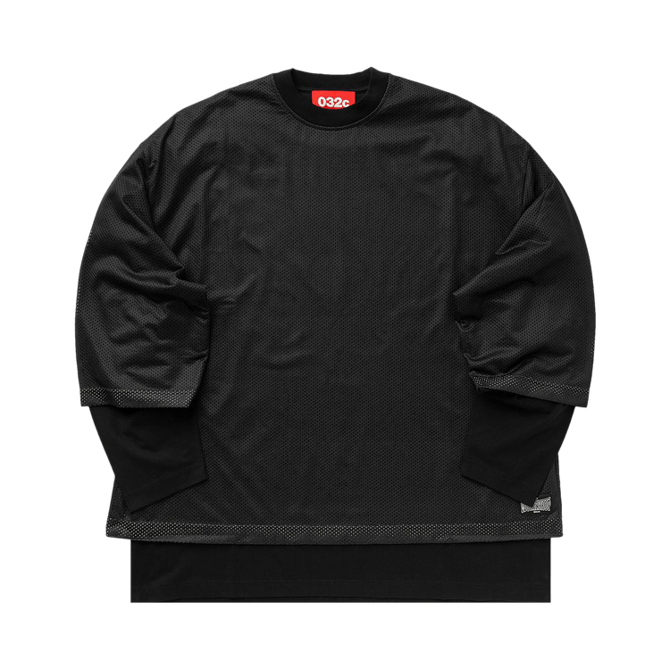 032C Game Layered Mesh Long-Sleeve "Washed Black"