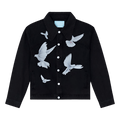 3.PARADIS Freedom Doves Denim Trucker Jacket "Washed Black"