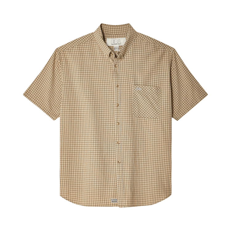 ERL Plaid Short-Sleeve Shirt "Beige"