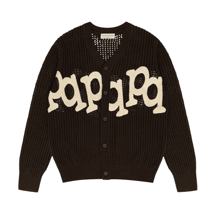 Museum of Peace & Quiet Etched Crochet Cardigan "Brown"