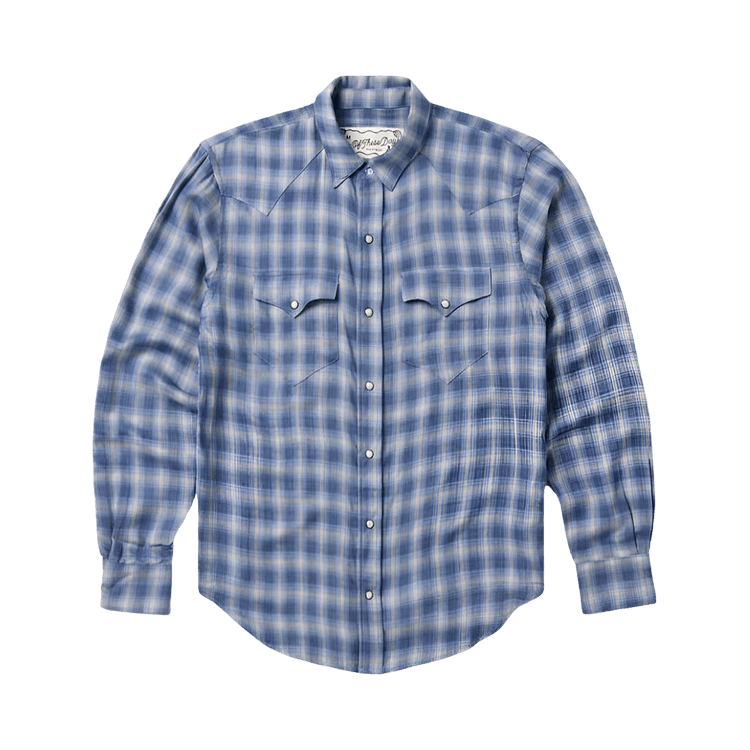 One Of These Days Shadow Plaid Western Shirt "Blue"