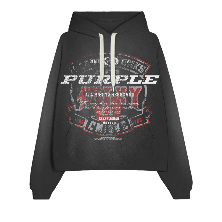 PURPLE BRAND Fleece Pullover Hoodie "Black"