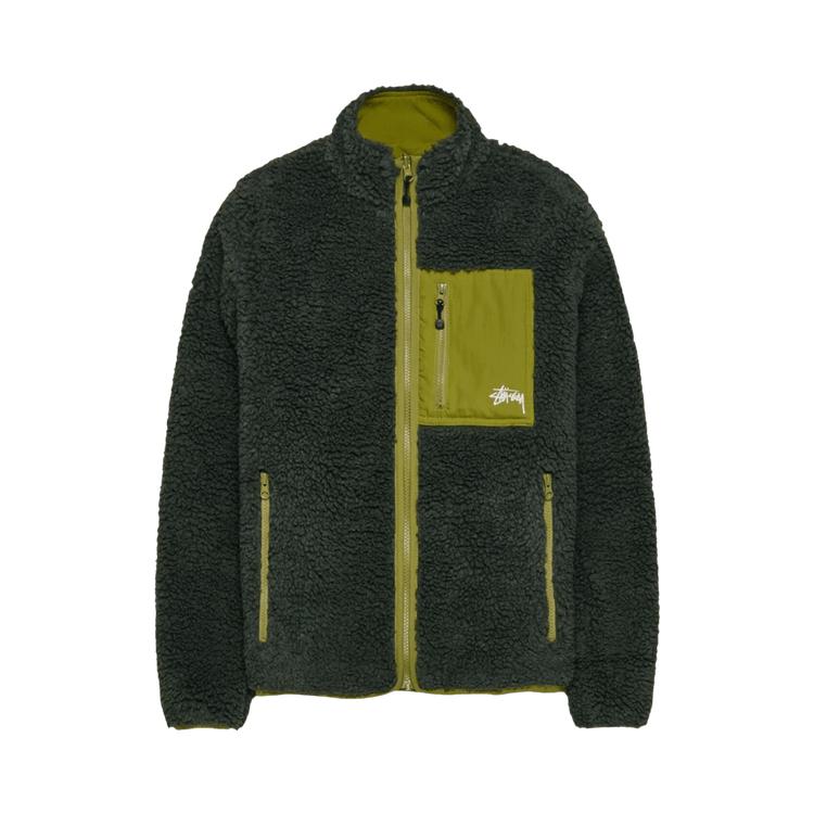 Stussy Sherpa Reversible Jacket "Dark Green"