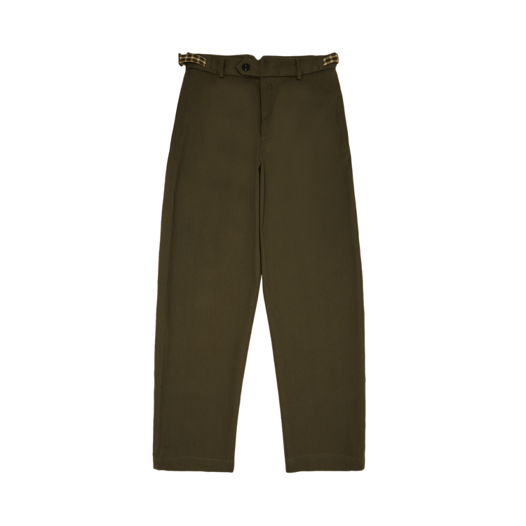 Nicholas Daley Two Pocket Straight Leg Trouser "Olive/Brown Check"