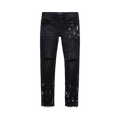 PURPLE BRAND Knee Slit Jeans "Black Resin"