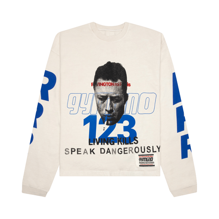 RIVINGTON roi Rebis Speak Dangerously Long-Sleeve Tee "Vintage White"