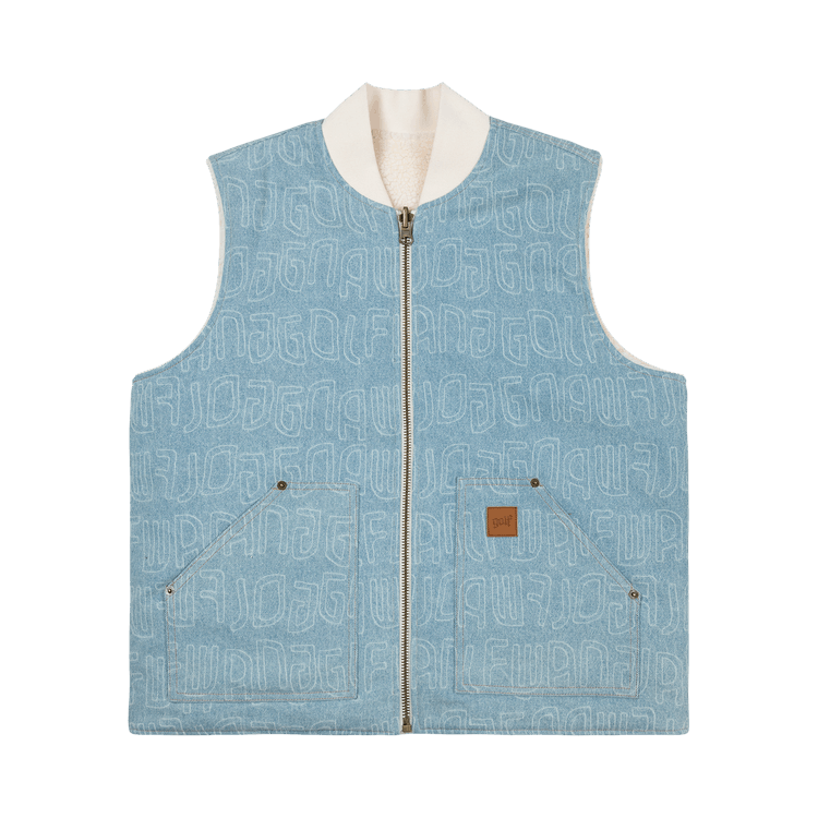 GOLF WANG Echo Denim Reversible Vest "Light Wash/Cream"