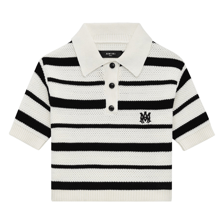 Amiri MA Striped Polo "Black/Alabaster"