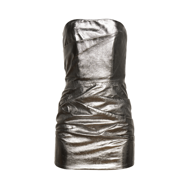 The Attico Mini Mirror Leather Dress "Silver"