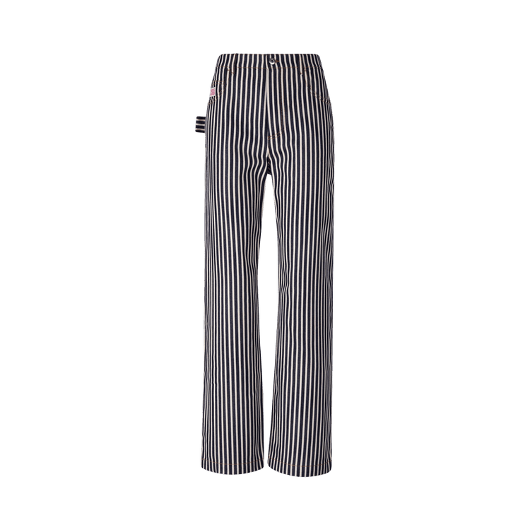 Bottega Veneta Wide Leg Pant "Navy/Ecru"