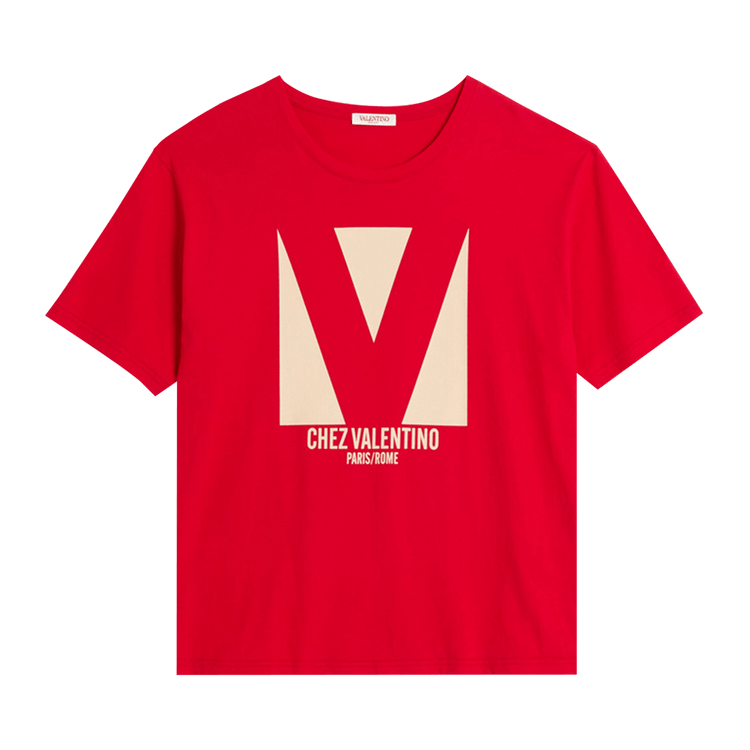 Valentino Chez Valentino Print T-Shirt "Rosso"
