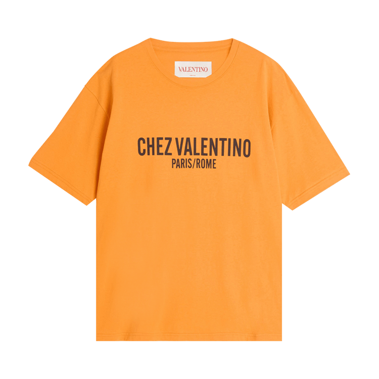 Valentino Chez Valentino Printed Crewneck T-Shirt "Arancio"