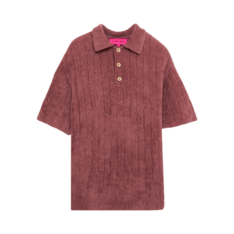 The Elder Statesman Chenille Rib Short-Sleeve Polo "Napa"
