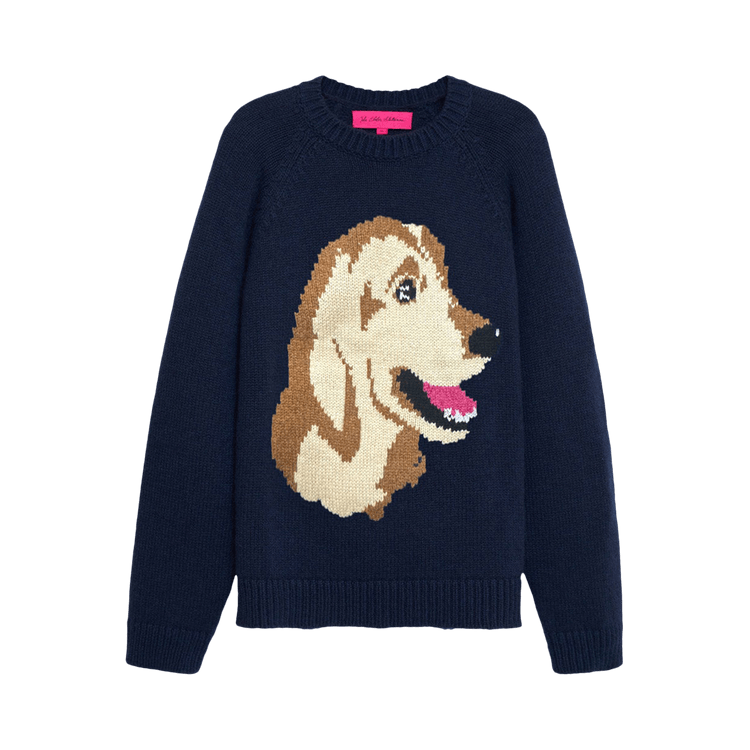 The Elder Statesman Retriever Raglan Crew "Navy"