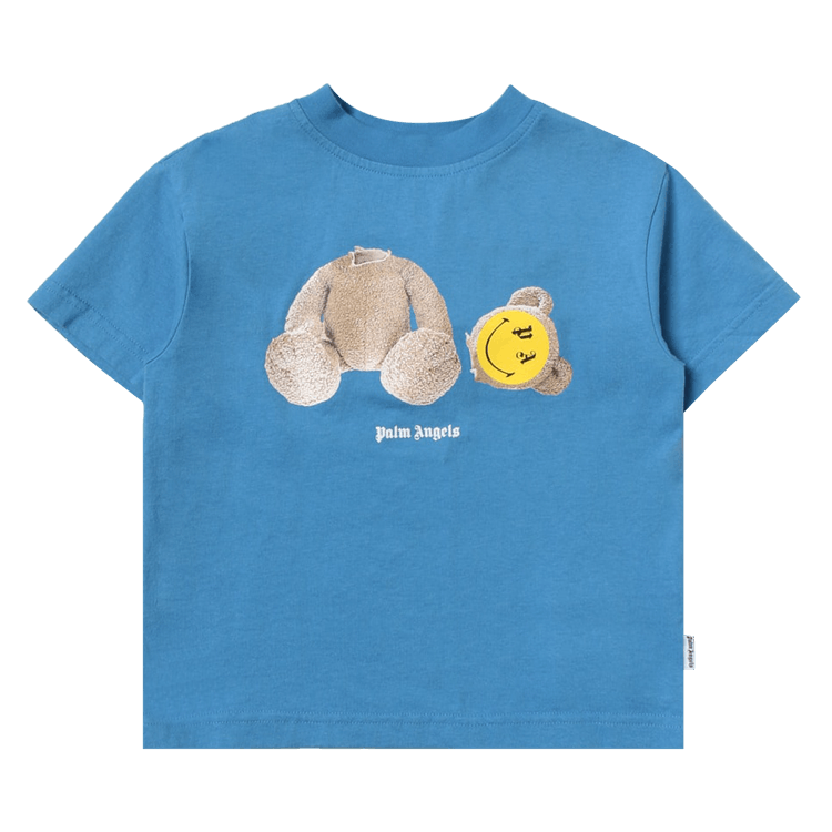 Palm Angels Kids Smiley Bear T-Shirt "Light Blue/Lemon"