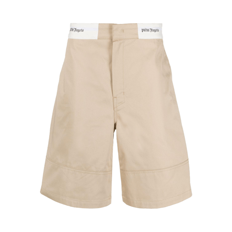 Palm Angels Sartorial Waistband Shorts "Beige/Off White"