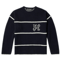 Palm Angels Monogram Striped Sweater "Navy Blue"