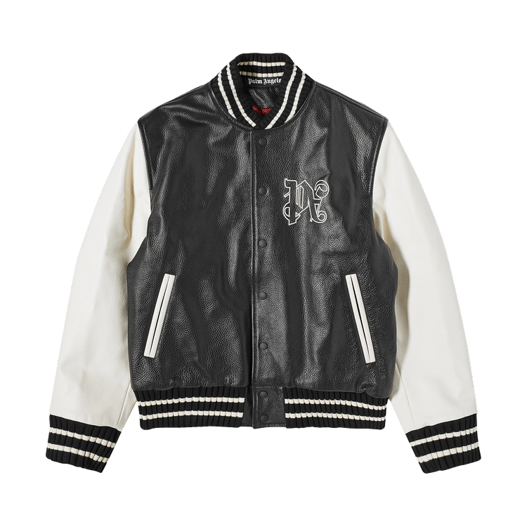 Palm Angels Monogram Classic Varsity Jacket "Black/Off White"