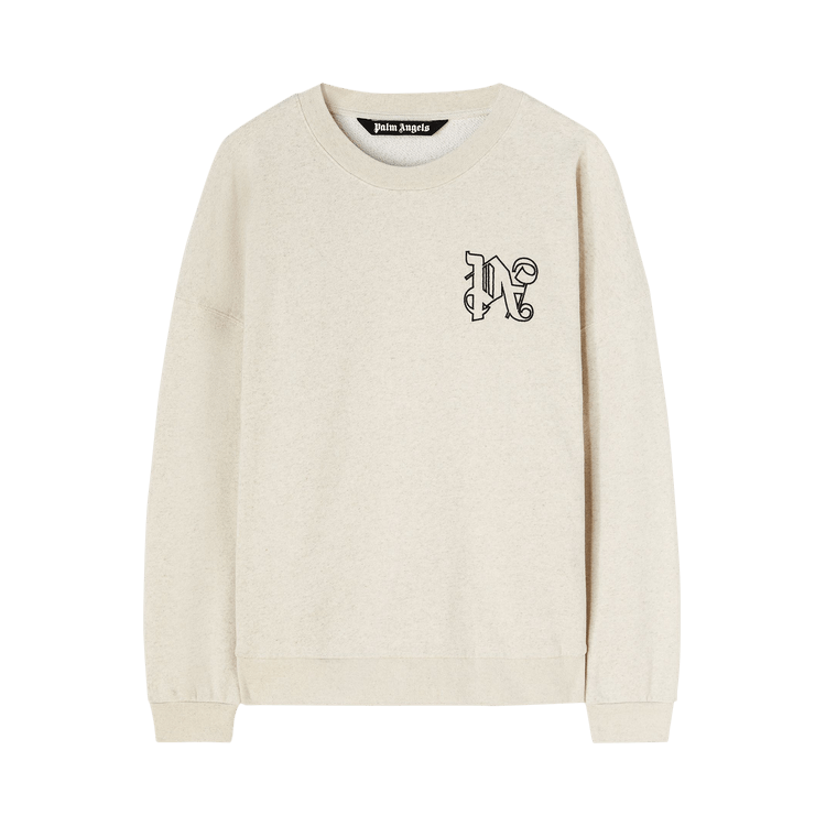 Palm Angels Monogram Linen Crewneck "Beige"