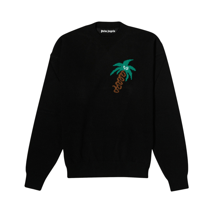 Palm Angels Sketchy Intarsia Sweater "Black/Green"