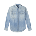Palm Angels Monogram Denim Shirt "Light Blue"