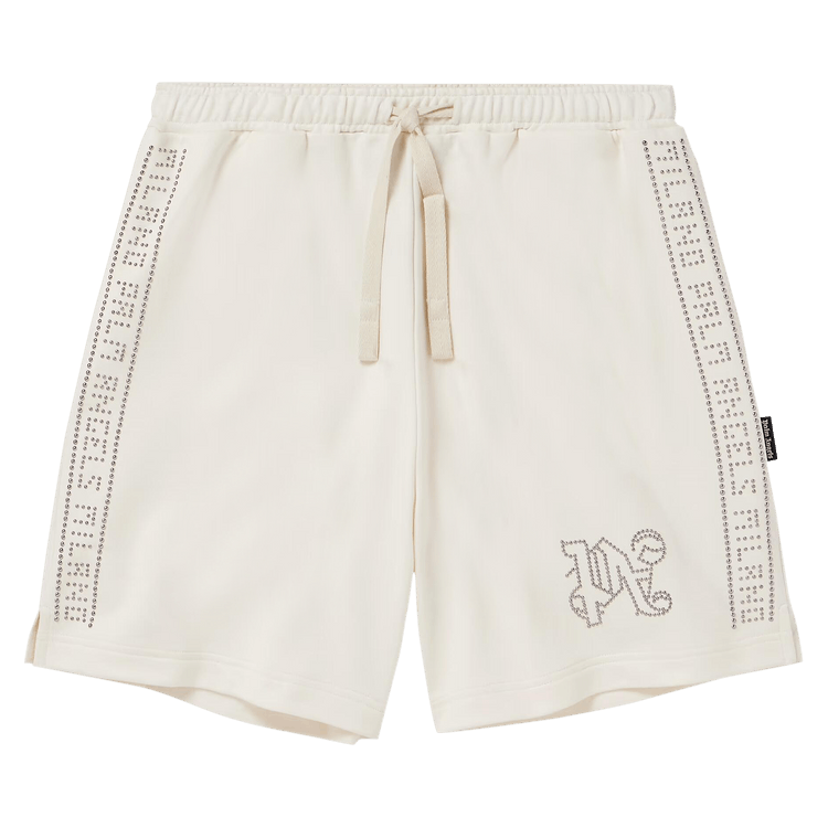 Palm Angels Monogram Stud Sweatshorts "Ivory"