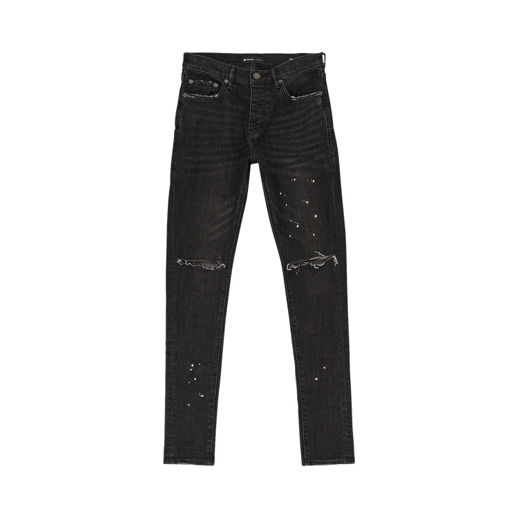 PURPLE BRAND Over Spray Skinny Jeans "Black"