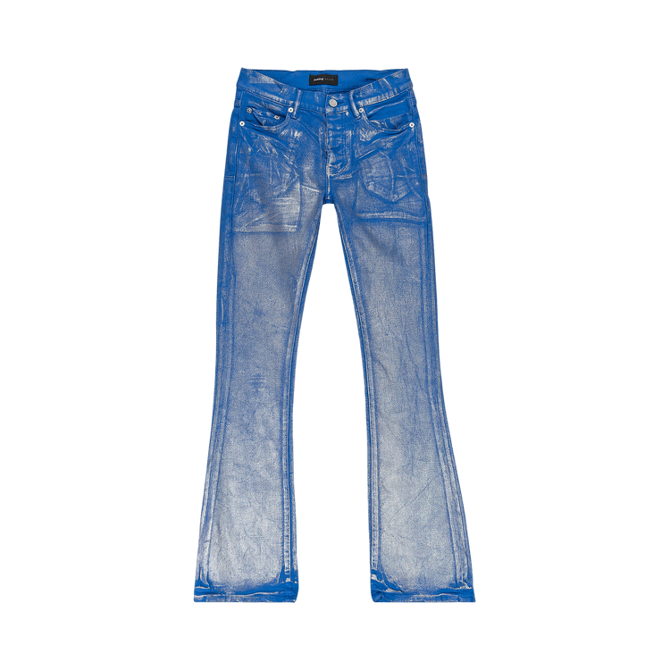 PURPLE BRAND Silver Foil Flare Skinny Jeans "Blue"