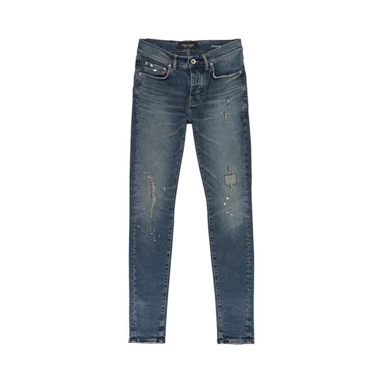 PURPLE BRAND Torn Dark Paint Skinny Jeans "Indigo"