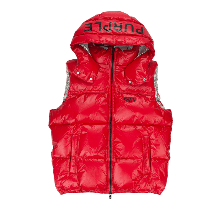 PURPLE BRAND Nylon Puffer Vest "Red"