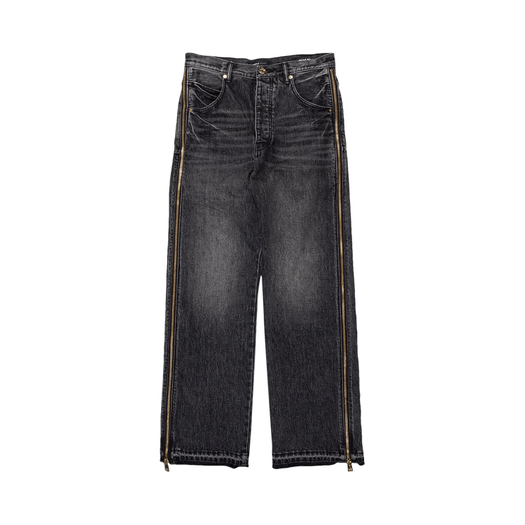 PURPLE BRAND Full Side Zip Skinny Jeans "Black"