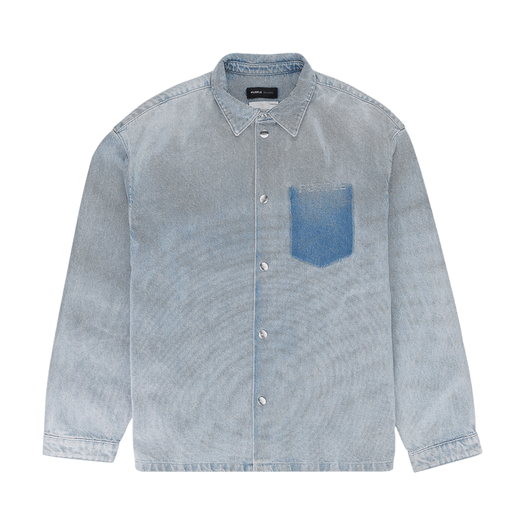 PURPLE BRAND Long-Sleeve Snap Shirt Jacket "Indigo"