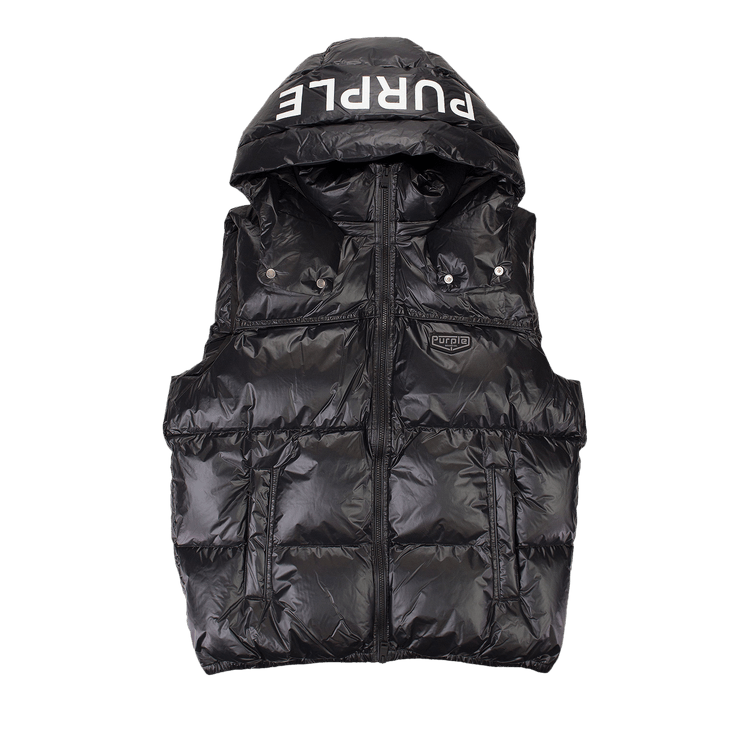 PURPLE BRAND Nylon Puffer Vest "Black"