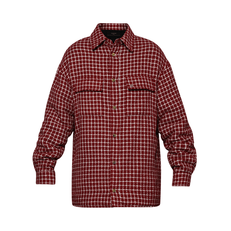 Amiri Boucle Padded Overshirt "Deep Red"