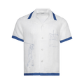 Bode Club Champion Short-Sleeve Shirt "White/Blue"