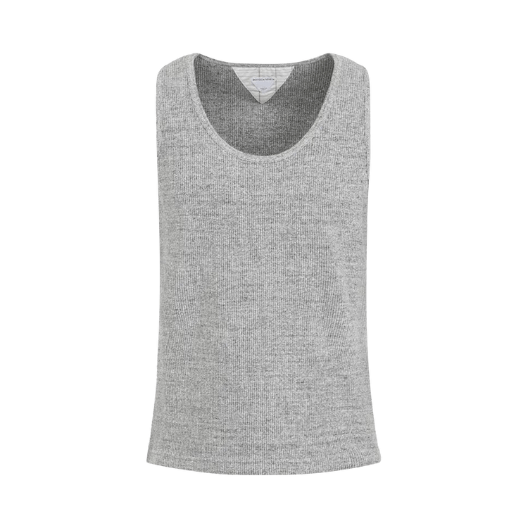 Bottega Veneta Ribbed Tank Top "Light Grey Melange"