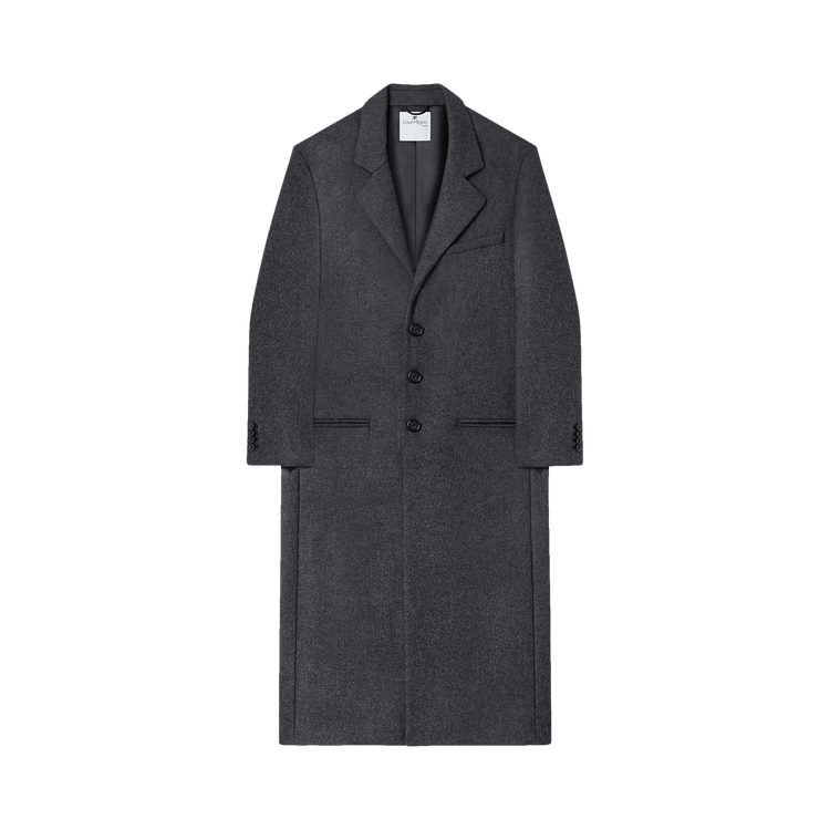 Courrèges Tailored Wool Long Coat "Heather Grey"