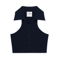 Courrèges Scuba Rib Knit Top "Navy"