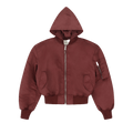 Entire Studios Hooded Broad Bomber Jacket "Garnet"