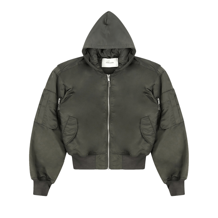 Entire Studios Hooded Broad Bomber Jacket "Jade"