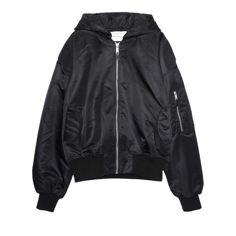 Entire Studios Hooded Broad Bomber Jacket "Oil"