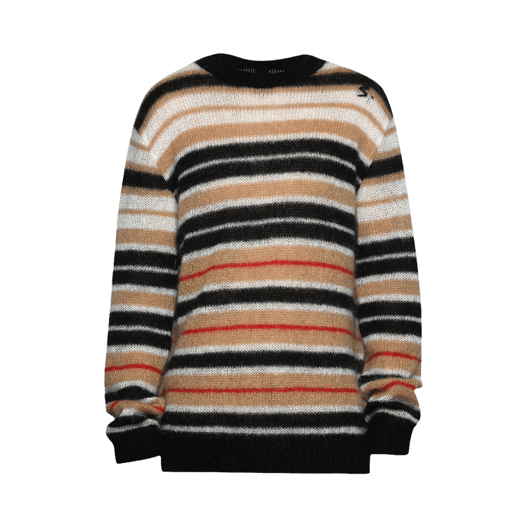 Marni Striped Brushed Mohair Sweater "Winter Wheat"