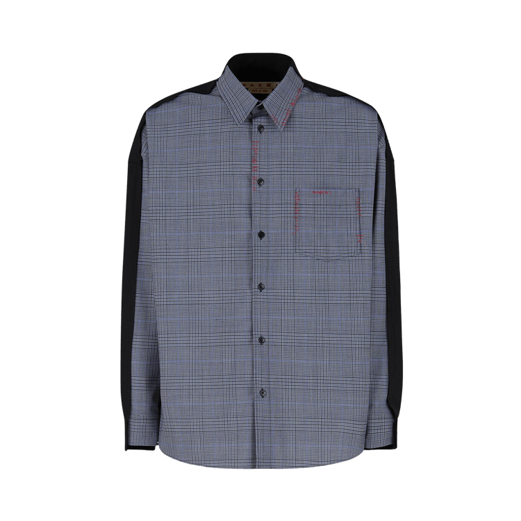 Marni Prince Of Wales Light Wool Blend Shirt "Truffle"