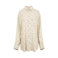 Balenciaga Long-Sleeve Cocoon Shirt "Light Beige/Black"
