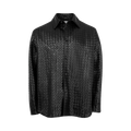 Bottega Veneta Leather Long-Sleeve Shirt "Black"