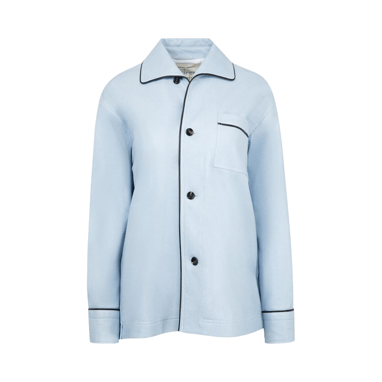 Bottega Veneta Printed Leather Shirt "Light Blue"