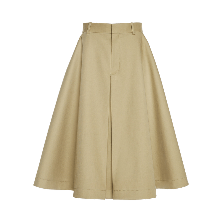 Bottega Veneta Pleated Midi Skirt "Travertine"