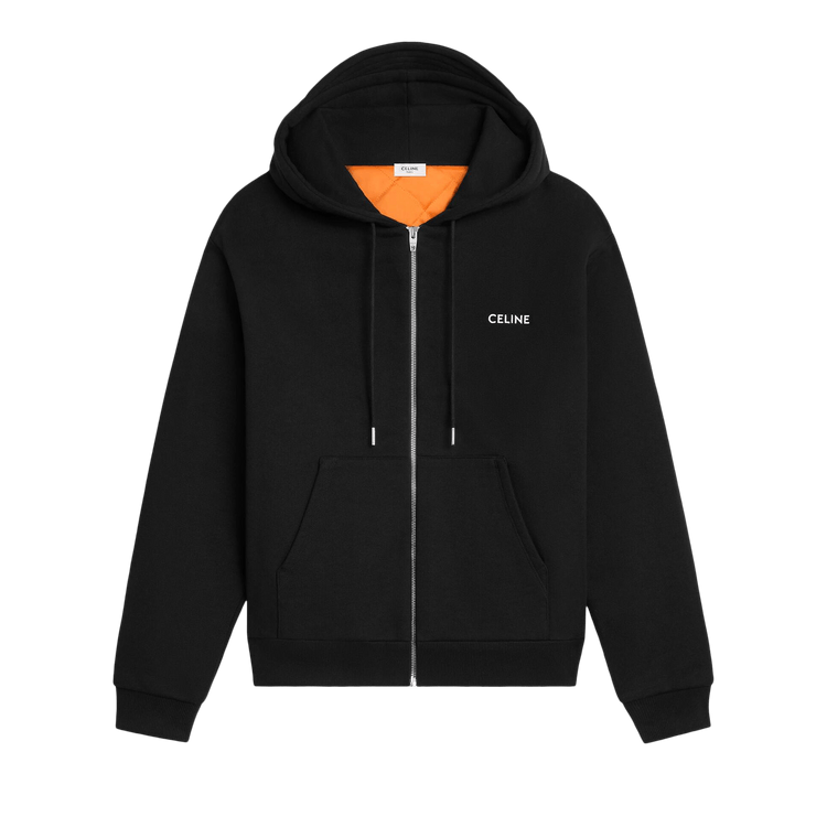 CELINE Zipped Quilted Hoodie "Black/White"