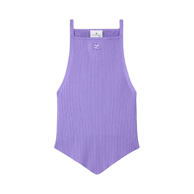 Courrèges Pointy Rib Knit Tank Top "Purple"