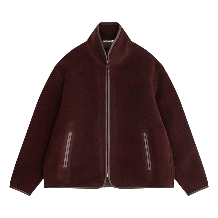 Auralee Double Cloth Heavy Wool Pile Zip Blouson "Beige"